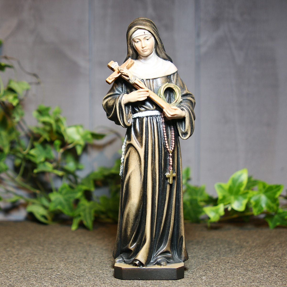 Carved Wooden Saint Rita Color 2 Sizes Soubirous Shop